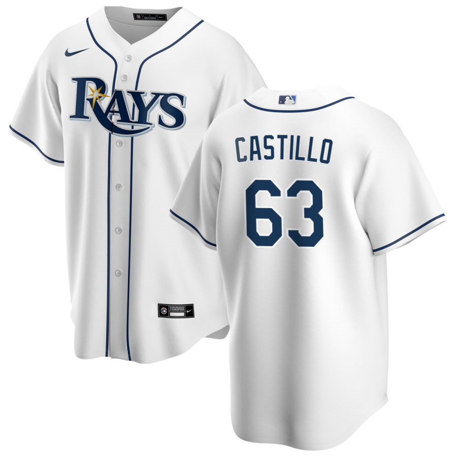 Nike Men #63 Diego Castillo Tampa Bay Rays Baseball Jerseys Sale-White